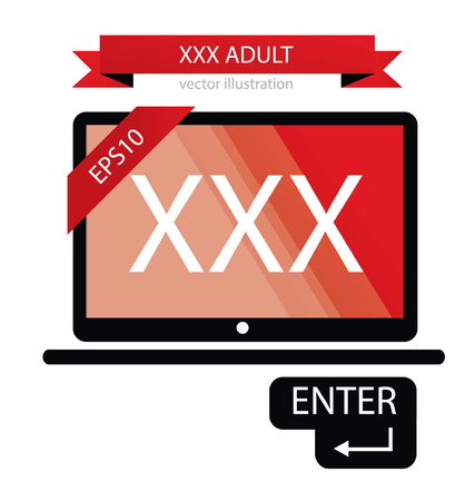 Laptop, Computer display isolated on white background, XXX vector illustrationのイラスト素材