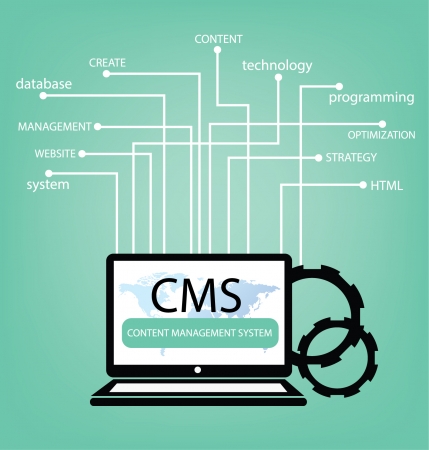 content management system conceptのイラスト素材