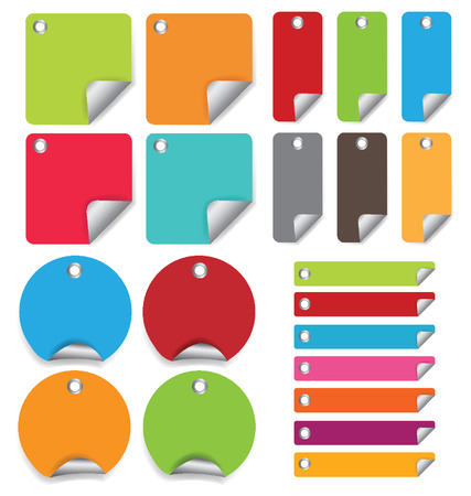 colorful labels illustrationのイラスト素材