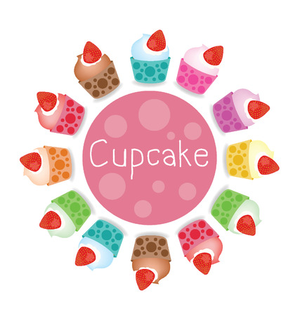 Cupcakes vector illustrationのイラスト素材