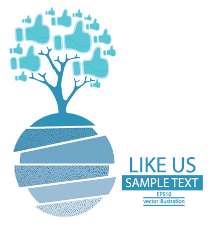 Like button, Tree design vector illustrationのイラスト素材