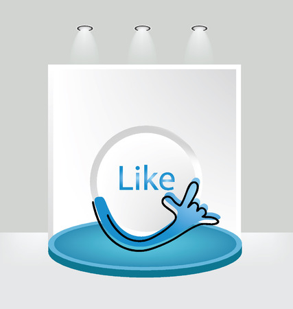 Like button, White backdrop in room vector illustrationのイラスト素材