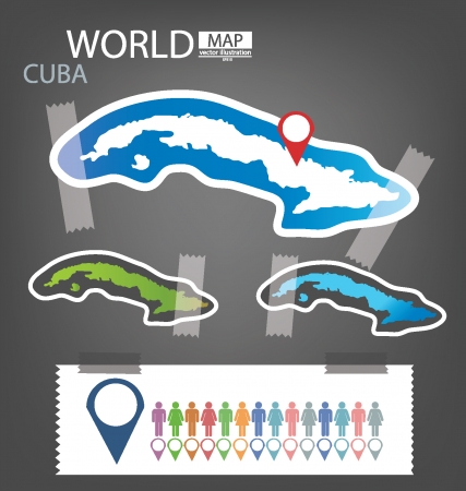 Cuba, Map vector Illustrationのイラスト素材