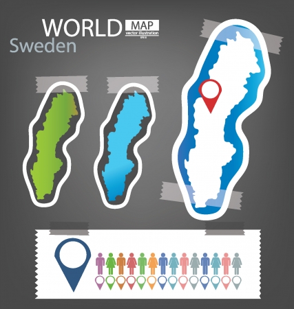 Sweden, Map vector Illustrationのイラスト素材