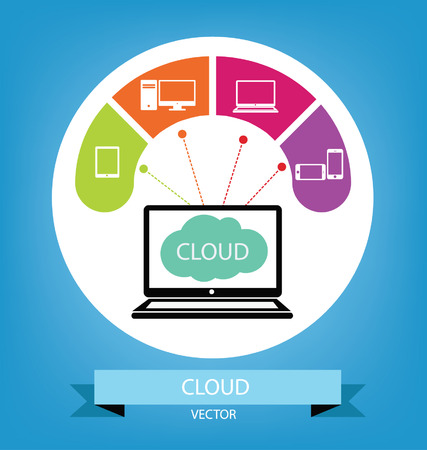Cloud computing concept illustrationのイラスト素材