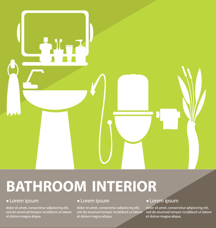 Bathroom interior vector illustrationのイラスト素材
