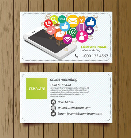 business card template for online marketing vectorのイラスト素材