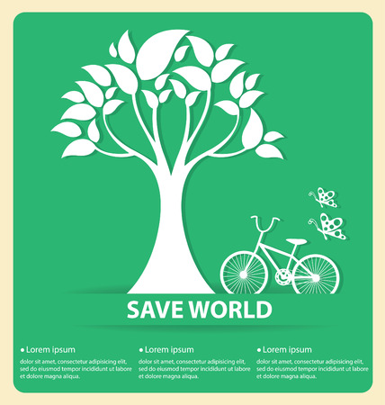 Go green concept save world vector Illustrationのイラスト素材