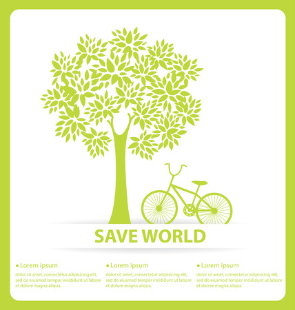 Go green concept save world vector Illustrationのイラスト素材