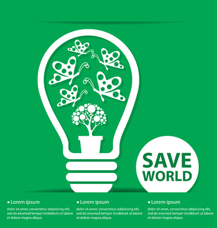 Go green concept save world vector Illustrationのイラスト素材