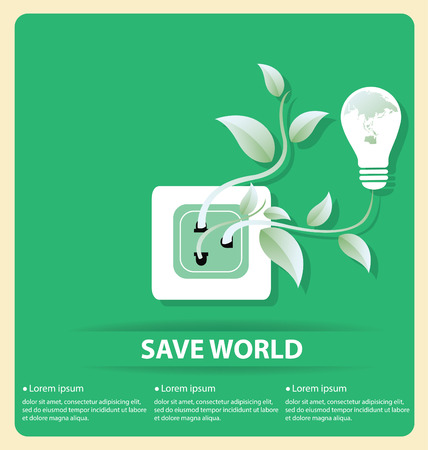 Go green concept save world vector Illustrationのイラスト素材