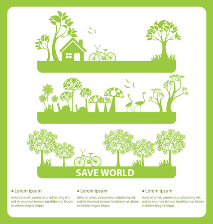Go green concept save world vector Illustrationのイラスト素材