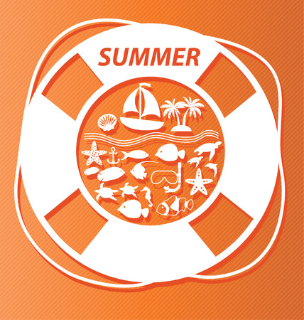 Summer vector illustrationのイラスト素材