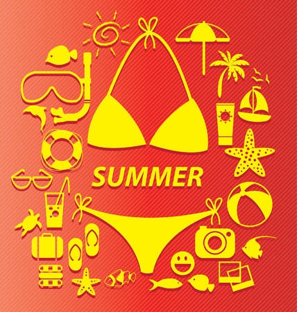 Summer vector illustrationのイラスト素材