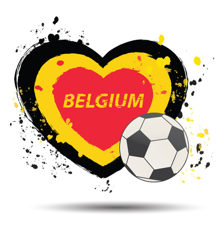 Watercolor in Belgium map and flag conceptのイラスト素材