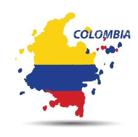 Watercolor in Colombia flag conceptのイラスト素材