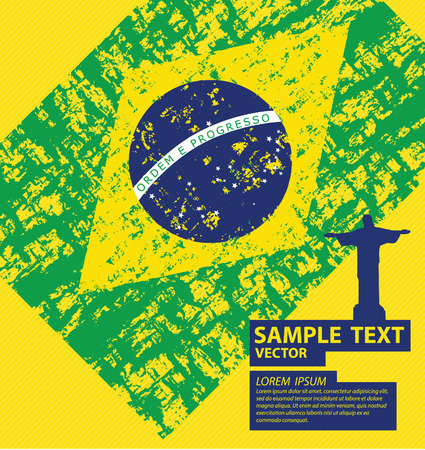 Brazil flag vectorのイラスト素材