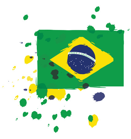 Watercolor in Brazil flag conceptのイラスト素材