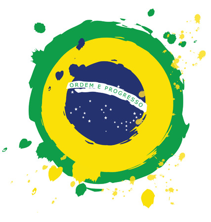 Watercolor in Brazil flag conceptのイラスト素材