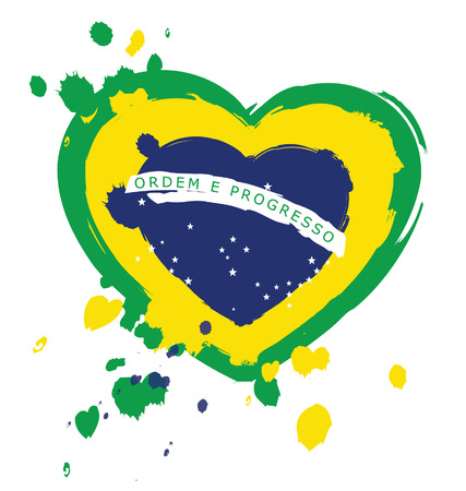 Watercolor in Brazil flag conceptのイラスト素材