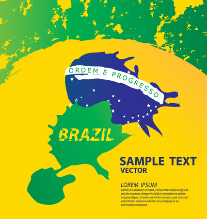Watercolor in Brazil flag conceptのイラスト素材