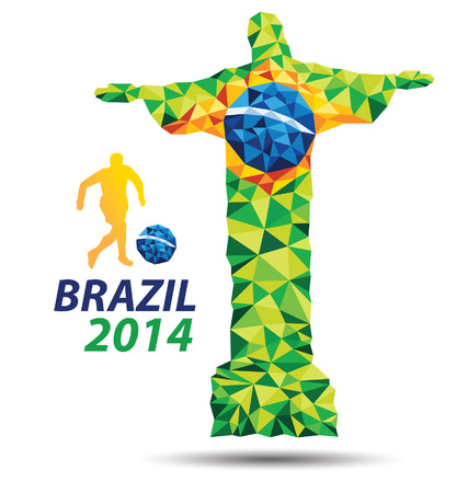 geometric abstract in Brazil flag conceptのイラスト素材