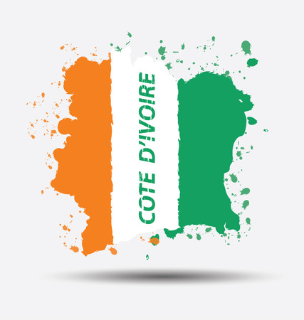 Watercolor in cote d ivoire flag conceptのイラスト素材