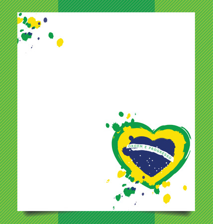 Template design, banner design, Watercolor in Brazil flag conceptのイラスト素材