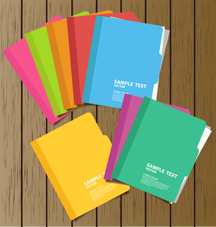 Collection of folder with documents vector illustrationのイラスト素材