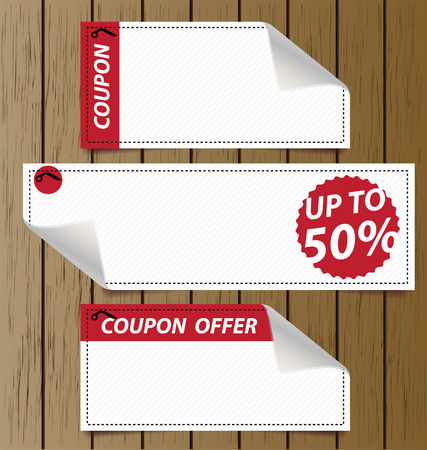 Coupon sale, offers and promotions vector template のイラスト素材