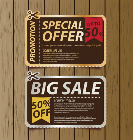 Coupon sale, offers and promotions vector template のイラスト素材