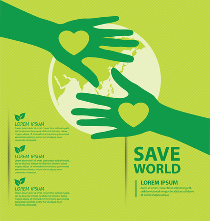 Go green concept. Save world Illustration.のイラスト素材