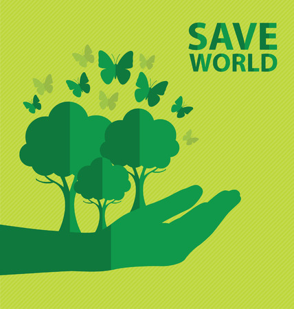 Save world vector Illustration.のイラスト素材