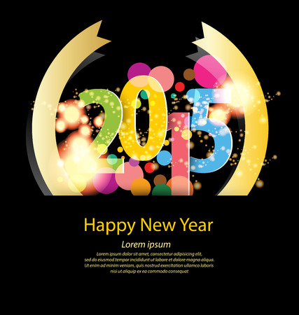 Happy new year 2015のイラスト素材