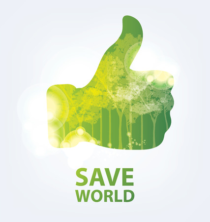 Go green concept. Save world vector Illustration.のイラスト素材