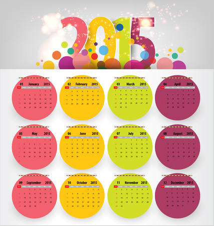 Calendar for 2015. Vector EPS10.のイラスト素材