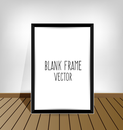 white frame on a wall and floorのイラスト素材