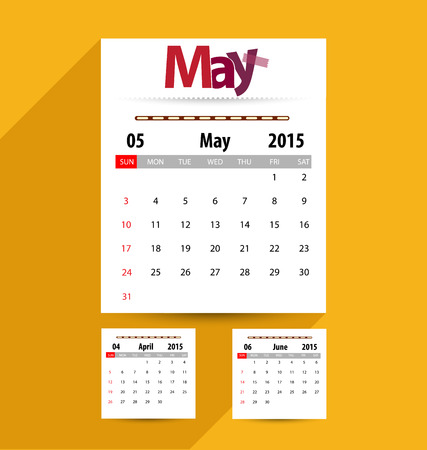 Calendar for 2015. Vector EPS10.のイラスト素材