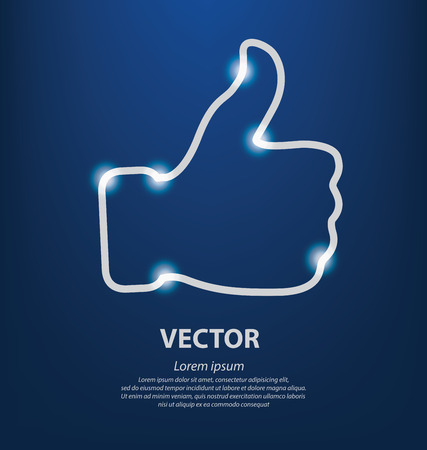 Illustrazione per Thumb up vector. Social media concept. - Immagini Royalty Free