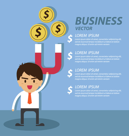 Businessman Attracting dollar moneyのイラスト素材
