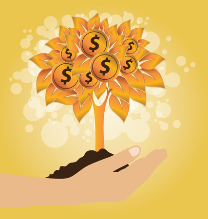 Money tree, Financial and business concept. vector illustration.のイラスト素材