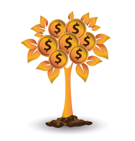 Money tree, Financial and business concept. vector illustration.のイラスト素材