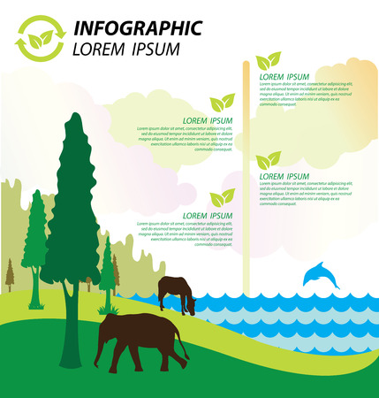 Ecology infographicsのイラスト素材