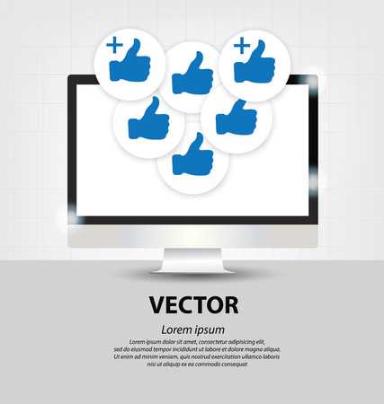Thumb up vector. Social media concept.のイラスト素材
