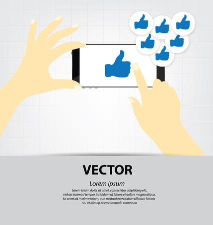 Thumb up vector. Social media concept.のイラスト素材