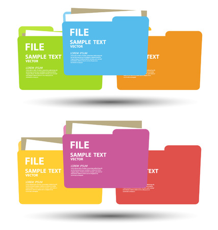 Collection of file folder with documents vector illustrationのイラスト素材