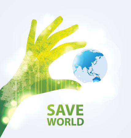 Go green concept. Save world vector Illustration.のイラスト素材