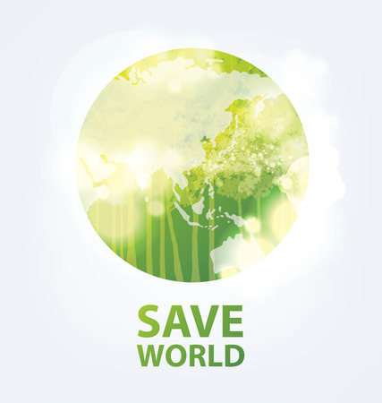 Go green concept. Save world vector Illustration.のイラスト素材