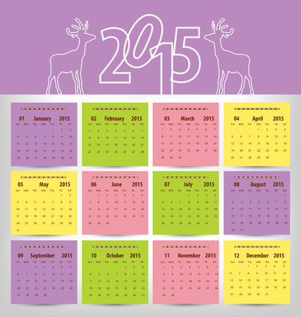 Calendar for 2015. Vector .のイラスト素材