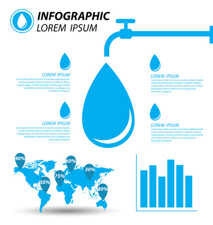 water infographicsのイラスト素材